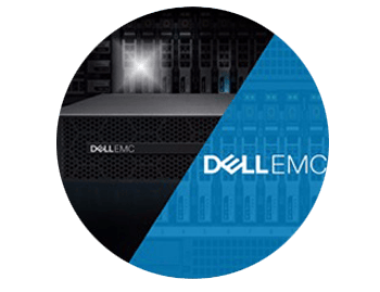 Un servidor Dell Emc con las palabras Dell Emc.