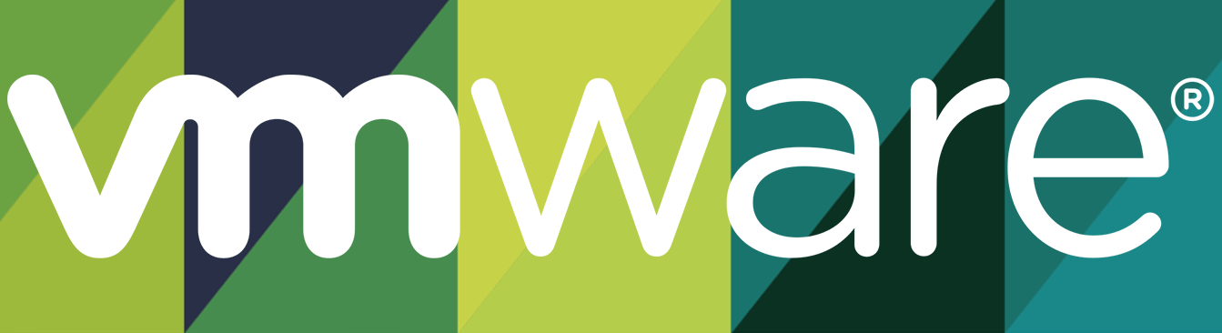 Logotipo de VMware sobre fondo verde y blanco.